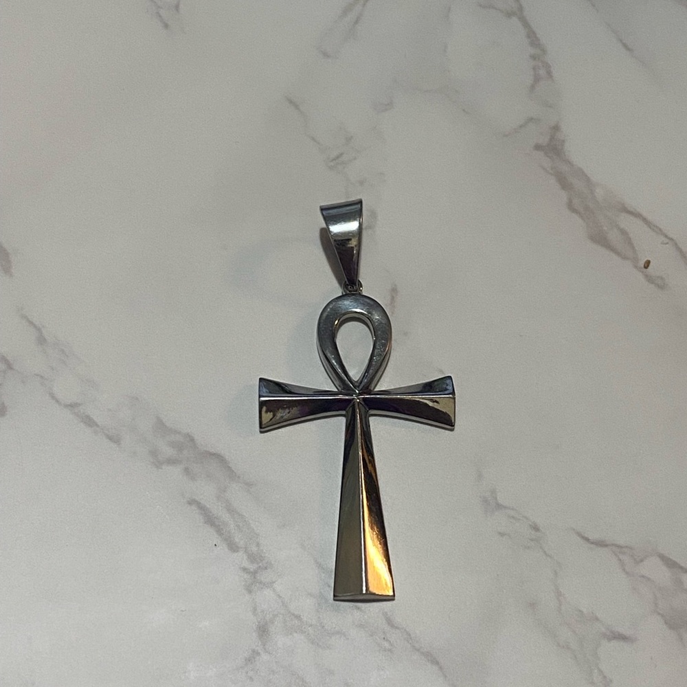 Silver Ankh Cross Pendant